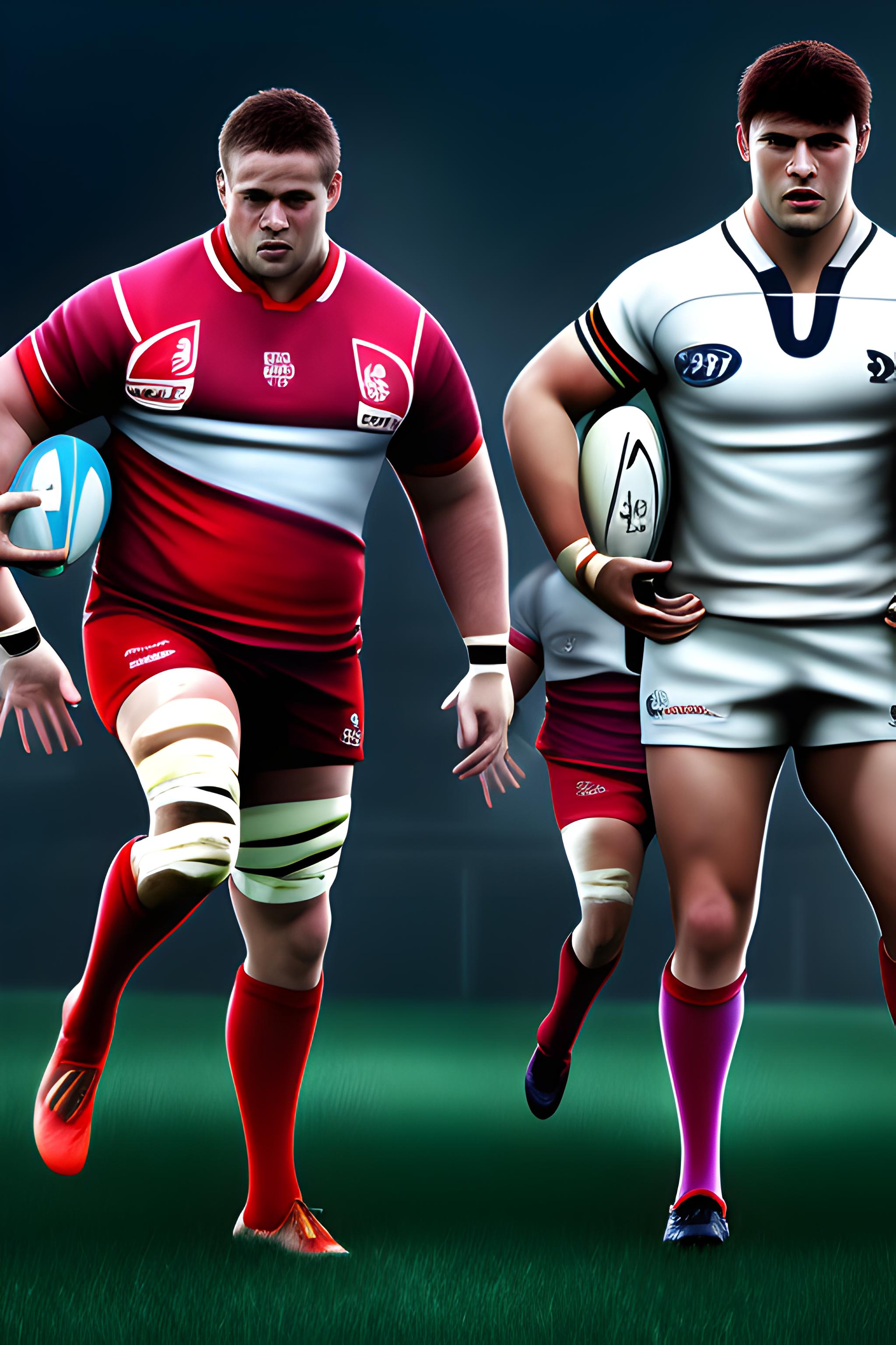 Des personnages de rugby 